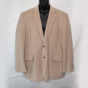 J Ferrar Corduroy Blazer Mens Large L 42 44 Tan Jacket Sport Coat 2 Button